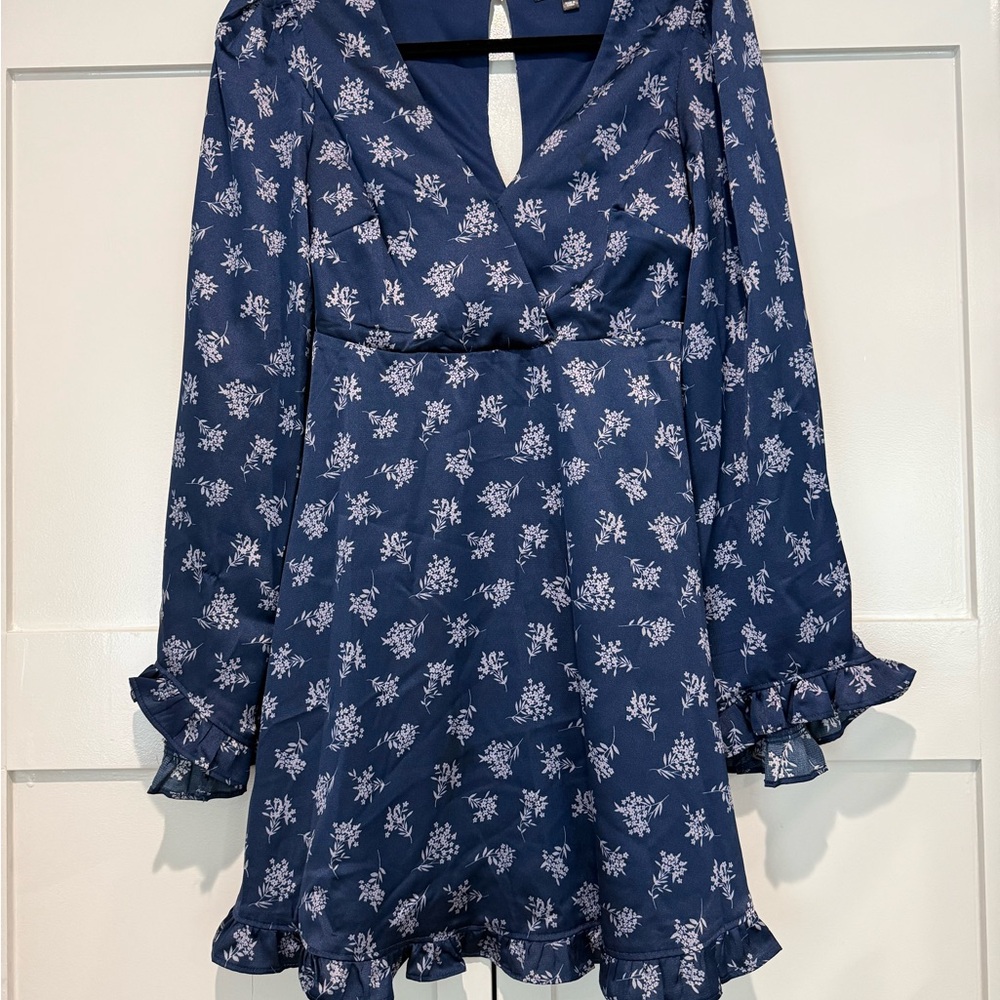 Floral Blue Mini Dress